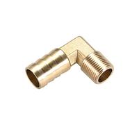 M METERXITY Brass Hose Barb Fittings - 90 Degree Elbow Brass 16mm Barbed Reducer Apply to Water Fuel (3/8 PT Male Pipe)