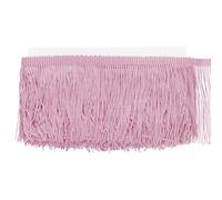 M METERXITY Chainette Fringe Trim, 10 Yards of 4" Polyester Braid Tassel Trim for DIY Crafts/Latin Dress/Lamp Shade Decoration/Wedding Dress/Sewing/Clothing Fringe Thread Yarn [Leather Pink]
