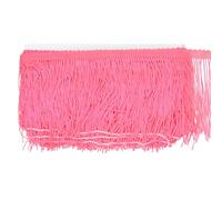 M METERXITY Chainette Fringe Trim, 5 Yards of 4" Polyester Braid Tassel Trim for DIY Crafts/Lamp Shade Decoration/Wedding Dress/Sewing/Clothing Fringe Thread Yarn [Fluorescent Pink]