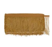 M METERXITY Chainette Fringe Trim, 5 Yards of 4" Polyester Braid Tassel Trim for DIY Crafts/Latin Dress/Lamp Shade Decoration/Wedding Dress/Sewing/Clothing Fringe Thread Yarn [Coffee]