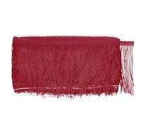 M METERXITY Chainette Fringe Trim, 5 Yards of 4" Polyester Braid Tassel Trim for DIY Crafts/Latin Dress/Lamp Shade Decoration/Wedding Dress/Sewing/Clothing Fringe Thread Yarn [Date Red]