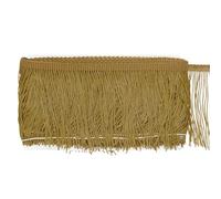 M METERXITY Chainette Fringe Trim, 5 Yards of 4" Polyester Braid Tassel Trim for DIY Crafts/Latin Dress/Lamp Shade Decoration/Wedding Dress/Sewing/Clothing Fringe Thread Yarn [Light Coffee]