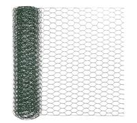 M METERXITY Chicken Wire for Floral Arrangements, 14 x 79 in Galvanized Iron Hexagonal PVC Coated for Crafts/Poultry/Garden, Chicken Wire Netting Fence Mesh [Green]