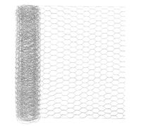 M METERXITY Chicken Wire for Floral Arrangements, 14 x 79 in Galvanized Iron Hexagonal PVC Coated for Crafts/Poultry/Garden, Chicken Wire Netting Fence Mesh [Silver Tone]