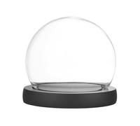 M METERXITY Cloche Glass Dome, D3.9In Ball Jar with Wooden Base for DIY Snow Globes/Small Plants/Flowers/Candles/Models/Souvenirs, Glass Display Case [Black]
