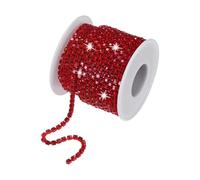 M METERXITY Crystal Rhinestone Close Chain, 2 mm 10 Yards Crystal Single Row Trimming Claw Cup Chain Roll for Sewing Crafts/DIY Decoration/Jewelry Crafts [Light Red]