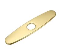 M METERXITY Faucet Deck Plate, 10 Inch 304 Stainless Steel Oval Hole Cover Deck Plate Escutcheon for Bathroom/Kitchen Sink Faucet [Titanium Gold Tone]