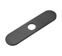 M METERXITY Faucet Deck Plate, 10 Inch 304 Stainless Steel Oval Hole Cover Escutcheon Deck Plate for Bathroom/Kitchen Sink [Black]