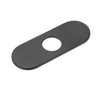 M METERXITY Faucet Deck Plate, 6 Inch 304 Stainless Steel Oval Hole Cover Escutcheon Deck Plate for Bathroom/Kitchen Sink [Black]