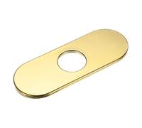 M METERXITY Faucet Deck Plate, 6 Inch 304 Stainless Steel Oval Hole Cover Escutcheon Deck Plate for Bathroom/Kitchen Sink [Bright Gold]