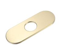 M METERXITY Faucet Deck Plate, 6 Inch 304 Stainless Steel Oval Hole Cover Escutcheon Deck Plate for Bathroom/Kitchen Sink [Brushed Gold]