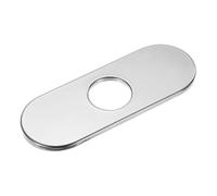 M METERXITY Faucet Deck Plate, 6 Inch 304 Stainless Steel Oval Hole Cover Escutcheon Deck Plate for Bathroom/Kitchen Sink [Silver Tone]