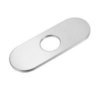 M METERXITY Faucet Deck Plate, 6 Inch 304 Stainless Steel Oval Hole Cover Escutcheon Deck Plate for Bathroom/Kitchen Sink [Brushed Silver]
