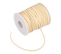 M METERXITY Faux Suede Leather Cord, 50 Yards 2.6mm Flat Suede Leather Lace, Cream White