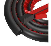 M METERXITY Flexible Quarter Round Molding 79 Inch Self-Adhesive Bathtub Trim Molding Peel and Stick Rubber Quarter Round Trim for Floor/TubWall Edge Corner/Stairs/Columns [Black,0.7In]