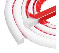 M METERXITY Flexible Quarter Round Molding 79 Inch Self-Adhesive Bathtub Trim Molding Peel and Stick Rubber Quarter Round Trim for Floor/TubWall Edge Corner/Stairs/Columns [White,0.7In]