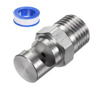 M METERXITY Flood Jet Tip 1/4BSPT 2mm Orifice Stainless Steel Wide Angle Flat Fan Spray Tip W Sealing Tape for Cleaning/Lubrication/Cooling/Humidification/Garden Nozzle