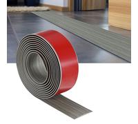 M METERXITY Floor Transition Strip Self Adhesive, 10FTx1.97Inch PVC Laminate Flat Divider Door Transition Strip for Joining Floor Gaps/Carpet/Tiles/Doorways [Grey Wood Grain]