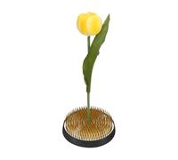 M METERXITY Flower Frog 3.1" Round Brass Flower Pins Flower Frog Holder Flower Arranger Fixed Tools W Rubber Base Floral Frog for Arrangements Vase/Plant Decoration/Home Decor [1.1cm Pins]