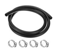 M METERXITY Fuel Line Hose, 3/8" 10mm ID 17mm OD 4.9ft Length, NBR Rubber High Pressure Heat Resistant Gas Line Hose Oil Hose W 4pcs Clamps for Automotive Fuel Systems/Steam Emission/Engines