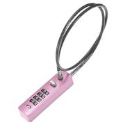 M METERXITY Gate Locks for Outdoor Fence, 23.6IN Heavy Steel Cable Rope Keyless 4-Digit Combination Lock for Gate/Cabinet/Snowboard/Bike/Locker, Resettable Code Security Cable [Pink]