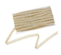 M METERXITY Gimp Braid Trim, 1/2 Inch 12cm x 25 Yards Polyester Gold Edge Woven Trim Lace Ribbon Fabric Upholstery Trim for Sewing/Costume/Home Decor/DIY Craft/Curtain/Jewelry Making [Golden]