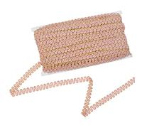 M METERXITY Gimp Braid Trim, 1/2 Inch 12cm x 25 Yards Polyester Gold Edge Woven Trim Lace Ribbon Fabric Upholstery Trim for Sewing/Costume/Home Decor/DIY Craft/Curtain/Jewelry Making [Pink]