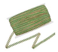 M METERXITY Gimp Braid Trim, 1/2 Inch 12cm x 25 Yards Polyester Gold Edge Woven Trim Lace Ribbon Fabric Upholstery Trim for Sewing/Costume/Home Decor/DIY Craft/Curtain/Jewelry Making [Green]