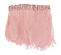M METERXITY Goose Feathers Trim Fringe, 2 Yards 6-8" Natural Fluffy Feather Trim for Crafting/DIY Sewing/Party Clothing/Wedding Dress Decoration/Dream Catcher [Pink]