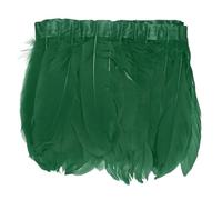 M METERXITY Goose Feathers Trim Fringe, 2 Yards 6-8" Natural Fluffy Feather Trim for Crafting/DIY Sewing/Party Clothing/Wedding Dress Decoration/Dream Catcher [Dark Green]
