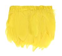 M METERXITY Goose Feathers Trim Fringe, 2 Yards 6-8" Natural Fluffy Feather Trim for Crafting/DIY Sewing/Party Clothing/Wedding Dress Decoration/Dream Catcher [Yellow]