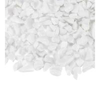 M METERXITY High Luster Fire Glass Gravel Stone, Glass Gems, Crushed Glass, Broken Glass Pieces for Crafts/Vases/Aquarium/Garden Decorations 6-9mm, 500g/1.1-Pound [White]