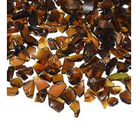 M METERXITY High Luster Fire Glass Gravel Stone, Glass Gems, Crushed Glass, Broken Glass Pieces for Crafts/Vases/Aquarium/Garden Decorations 6-9mm, 900g/1.98-Pound [Brown]