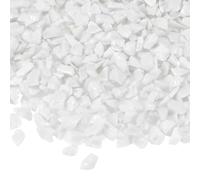 M METERXITY High Luster Fire Glass Gravel Stone, Glass Gems, Crushed Glass, Broken Glass Pieces for Crafts/Vases/Aquarium/Garden Decorations 3-6mm, 500g/1.1-Pound [White]