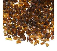 M METERXITY High Luster Fire Glass Gravel Stone, Glass Gems, Crushed Glass, Broken Glass Pieces for Crafts/Vases/Aquarium/Garden Decorations 3-6mm, 900g/1.98-Pound [Brown]
