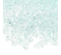 M METERXITY High Luster Fire Glass Gravel Stone, Glass Gems, Crushed Glass, Broken Glass Pieces for Crafts/Vases/Aquarium/Garden Decorations 3-6mm, 500g/1.1-Pound [Transparent]