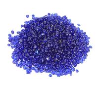 M METERXITY High Luster Round Fire Glass Beads, Glass Gems, Glass Pebbles, Glass Marbles for Vases/Fire Pit/Crafts/Aquarium/Garden Decorations 6-9mm, 900g/1.98-Pound [Dark Blue]