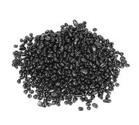 M METERXITY High Luster Round Fire Glass Beads, Glass Gems, Glass Pebbles, Glass Marbles for Vases/Fire Pit/Crafts/Aquarium/Garden Decorations 6-9mm, 900g/1.98-Pound [Black]