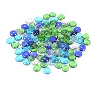 M METERXITY High Luster Round Fire Glass Beads, Glass Gems, Glass Pebbles, Glass Rocks for Fish/Fire Pit/Crafts/Aquarium/Garden Decorations 18-22mm, 900g/1.98-Pound [Mixed Colors]