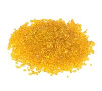 M METERXITY High Luster Round Fire Glass Stones, Glass Gems, Glass Pebbles, Glass pieces for Vases/Fire Pit/Garden Decorations 3-6mm, 350g/0.77-Pound [Yellow]