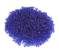 M METERXITY High Luster Round Fire Glass Stones, Glass Gems, Glass Pebbles, Glass pieces for Vases/Fire Pit/Garden Decorations 3-6mm, 900g/1.98-Pound [Dark Blue]