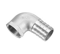 M METERXITY Hose Barb Fittings - 90 Degree Elbow Stainless Steel 25mm Pipe Connector Apply to Water Fuel (3/4" NPT Female Pipe)