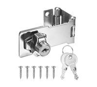 M METERXITY Keyed Hasp Locks, 3.15" Zinc Alloy Twist Knob Keyed Locking Hasp Latch with Screws for Cabinet/Small Doors/Drawer/Closets, 90/180 Degrees Safety Door Lock Latch with Key [Silver]
