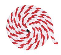 M METERXITY Natural Thick Twisted Cotton Rope - 3-Strands Soft Tug of War Rope Strong Cotton Rope, Apply to Crafts, Hanging Swing, Railings (50Ft x 1", Red White)