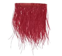 M METERXITY Ostrich Feather Trim Fringe, 1 Yards 4-6" Natural Fluffy Feather Trim for Crafting/DIY Sewing/Party Clothing/Wedding Dress Decoration/Dream Catcher [Wine Red]