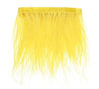 M METERXITY Ostrich Feather Trim Fringe, 1 Yards 4-6" Natural Fluffy Feather Trim for Crafting/DIY Sewing/Party Clothing/Wedding Dress Decoration/Dream Catcher [Yellow]
