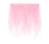 M METERXITY Ostrich Feather Trim Fringe, 1 Yards 4-6" Natural Fluffy Feather Trim for Crafting/DIY Sewing/Party Clothing/Wedding Dress Decoration/Dream Catcher [Pink]