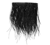M METERXITY Ostrich Feather Trim Fringe, 1 Yards 4-6" Natural Fluffy Feather Trim for Crafting/DIY Sewing/Party Clothing/Wedding Dress Decoration/Dream Catcher [Black]