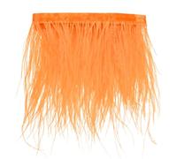 M METERXITY Ostrich Feather Trim Fringe, 1 Yards 4-6" Natural Fluffy Feather Trim for Crafting/DIY Sewing/Party Clothing/Wedding Dress Decoration/Dream Catcher [Orange]