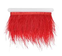 M METERXITY Ostrich Feather Trim Fringe, 2 Yards 3-4" Natural Fluffy Feather Trim for Crafting/DIY Sewing/Party Clothing/Wedding Dress Decoration/Dream Catcher [Red]